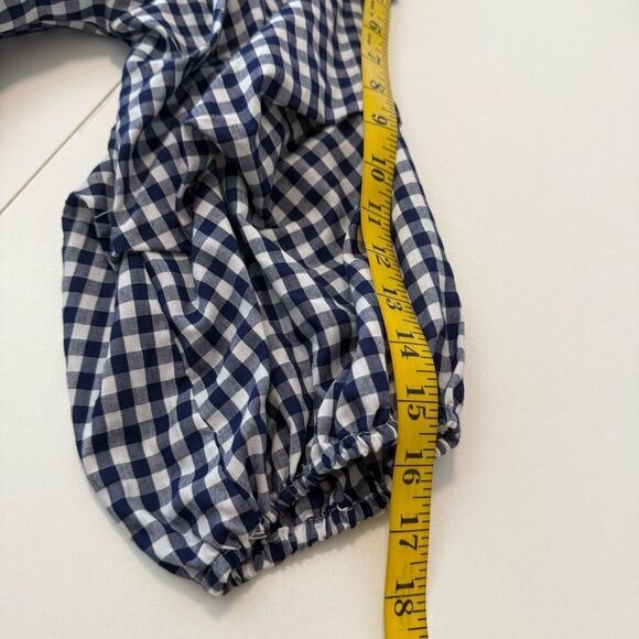 Fever Navy & White Gingham Tiered Full Sleeve True Wrap Top Sz XL Cha Cha, Chic - Picture 11 of 11